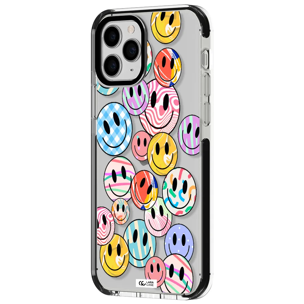 Colorful Smile Apple iPhone 11 pro max impact black border Case