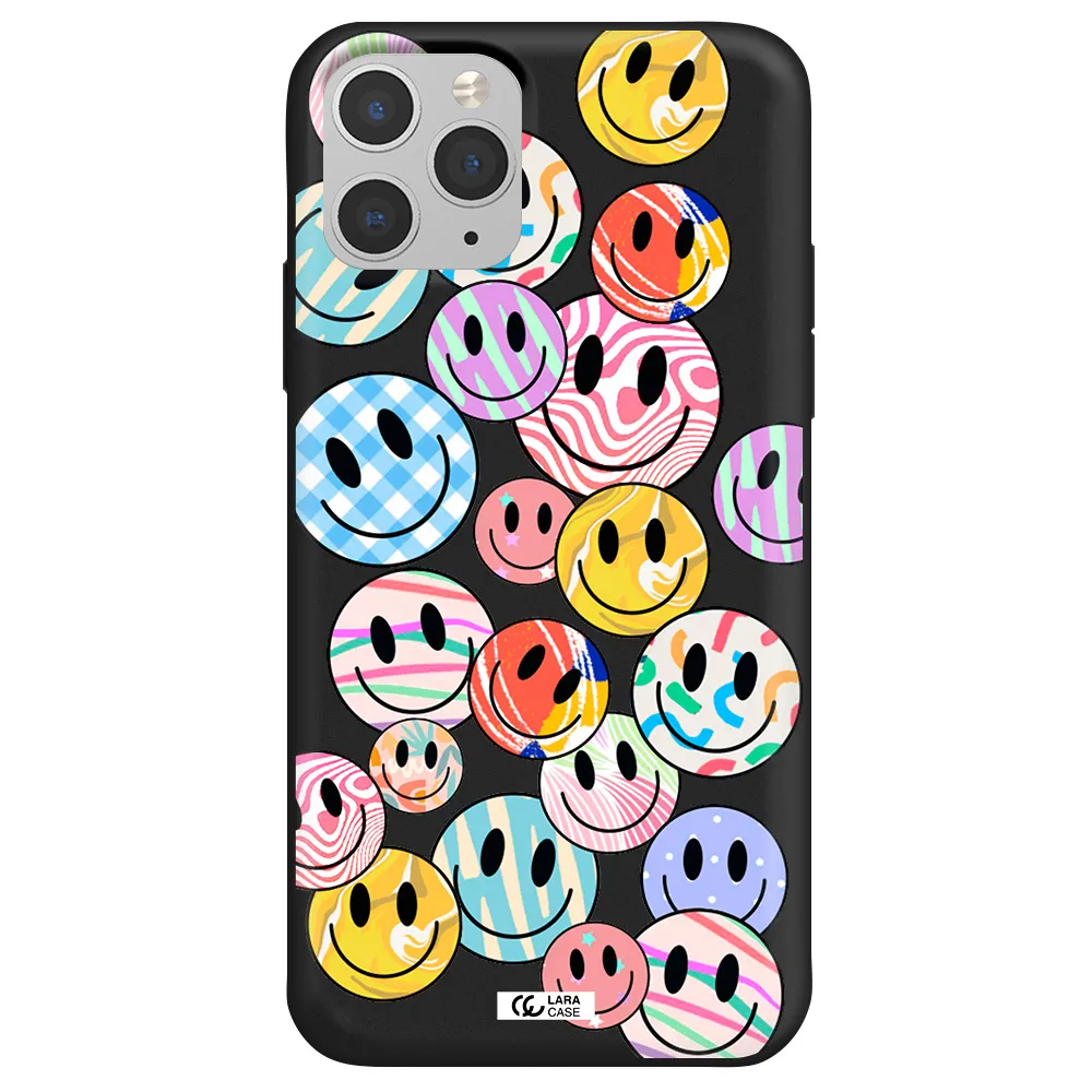 Colorful Smile Apple iPhone 11 pro Silicone black Case