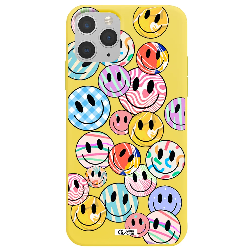 Colorful Smile Apple iPhone 11 pro Silicone canary yellow Case