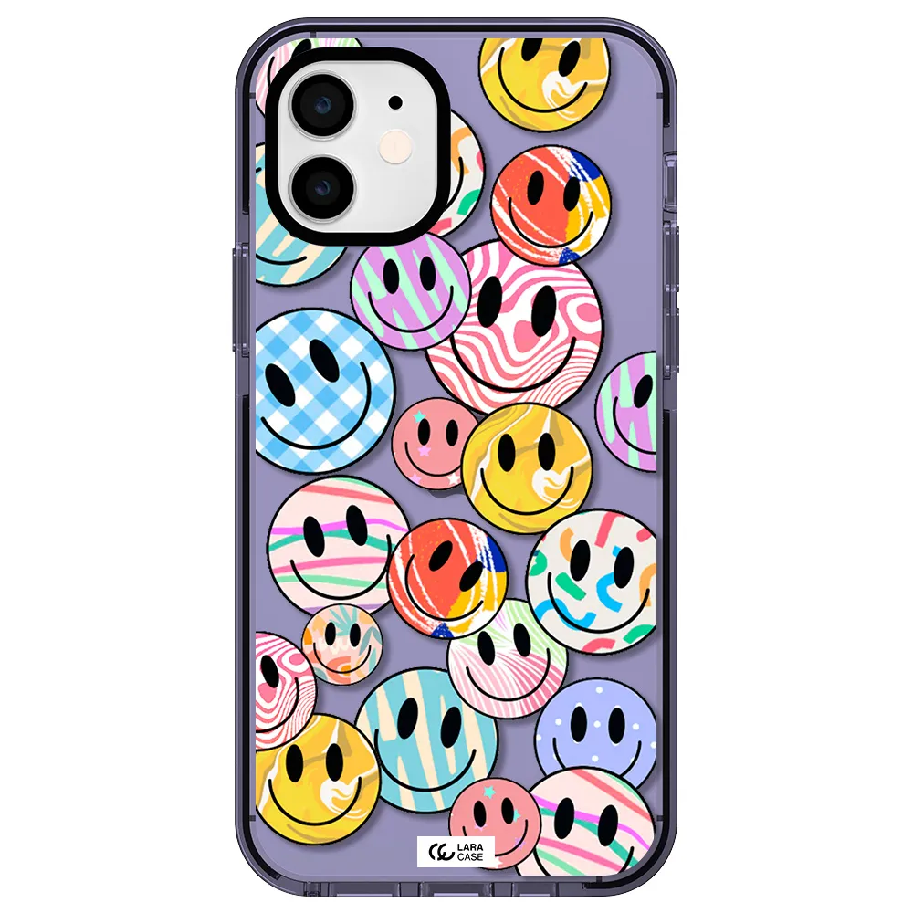 Colorful Smile Apple iPhone 12 impact Lilac Case