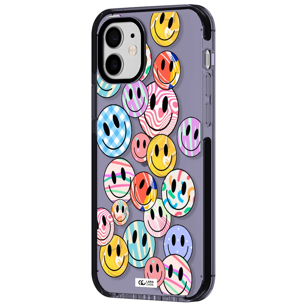 Colorful Smile Apple iPhone 12 impact Lilac Case
