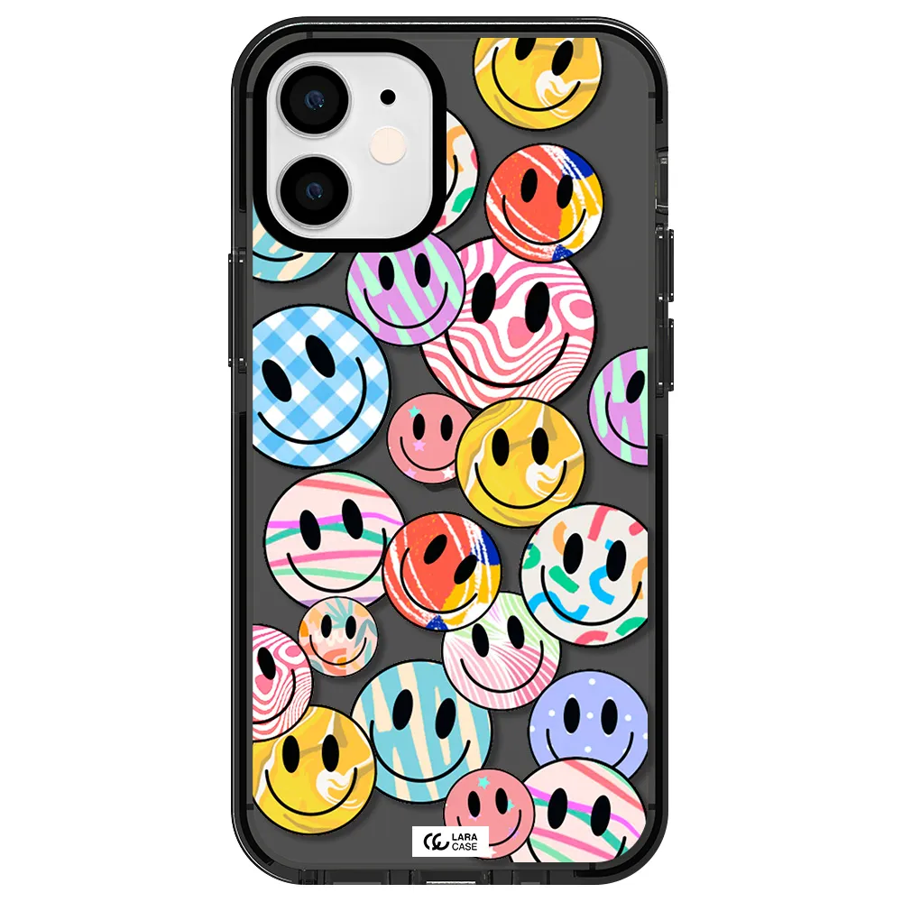 Colorful Smile Apple iPhone 12 mini impact Smoke Black Case