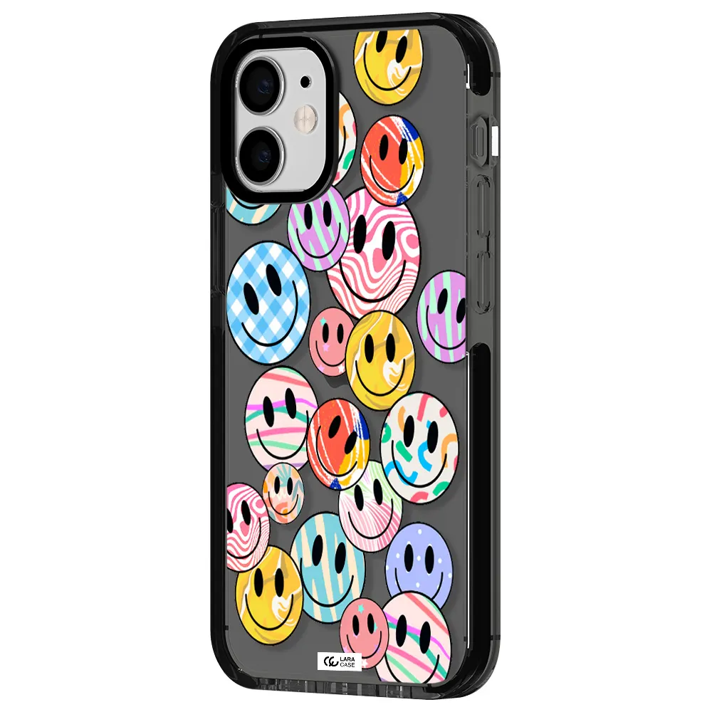 Colorful Smile Apple iPhone 12 mini impact Smoke Black Case