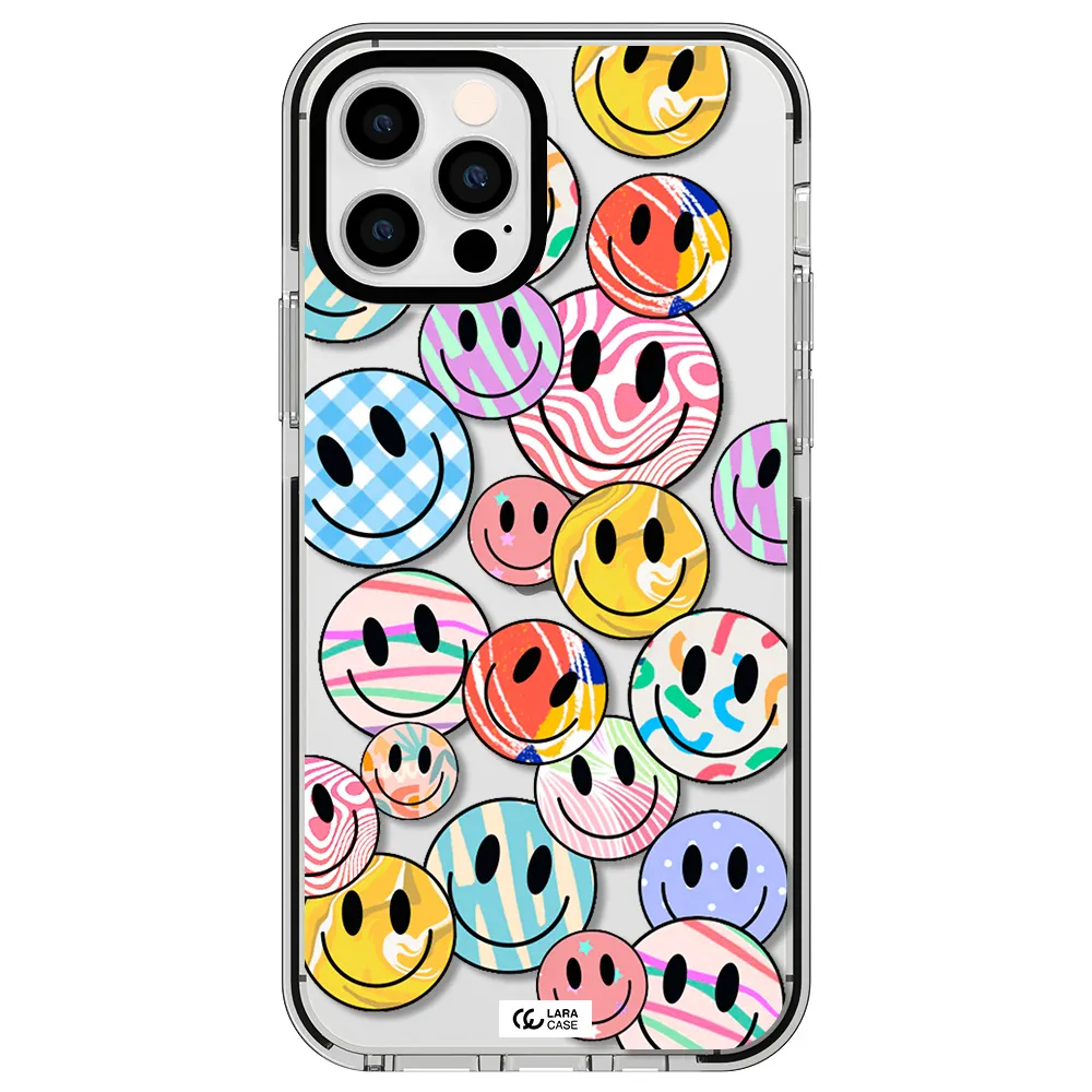 Colorful Smile Apple iPhone 12 pro impact black border Case