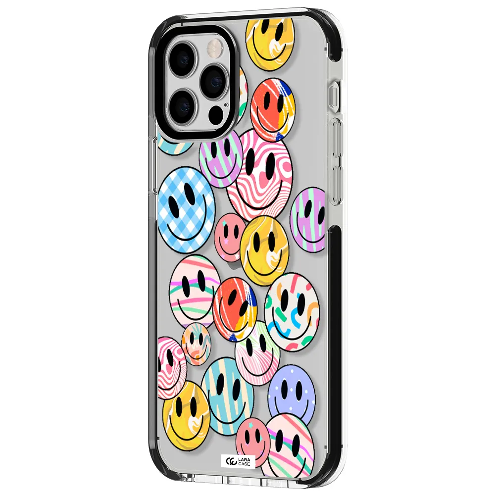 Colorful Smile Apple iPhone 12 pro impact black border Case