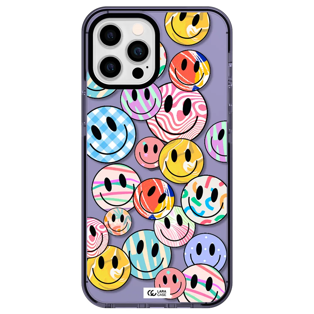 Colorful Smile Apple iPhone 12 pro max impact Lilac Case