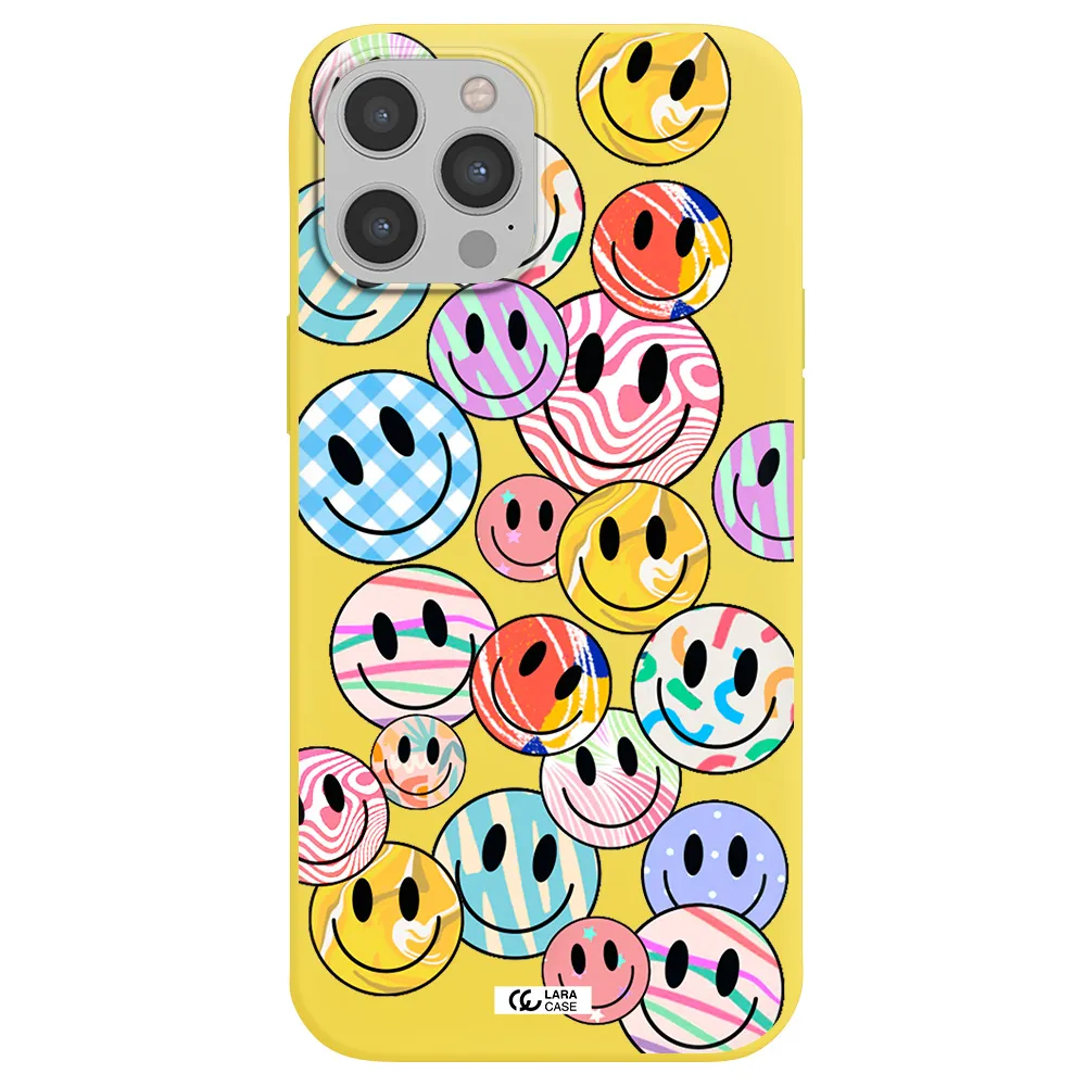 Colorful Smile Apple iPhone 12 pro max Silicone canary yellow Case