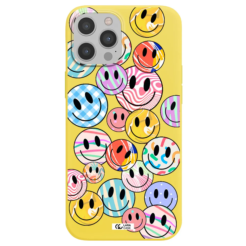 Colorful Smile Apple iPhone 12 pro Silicone canary yellow Case