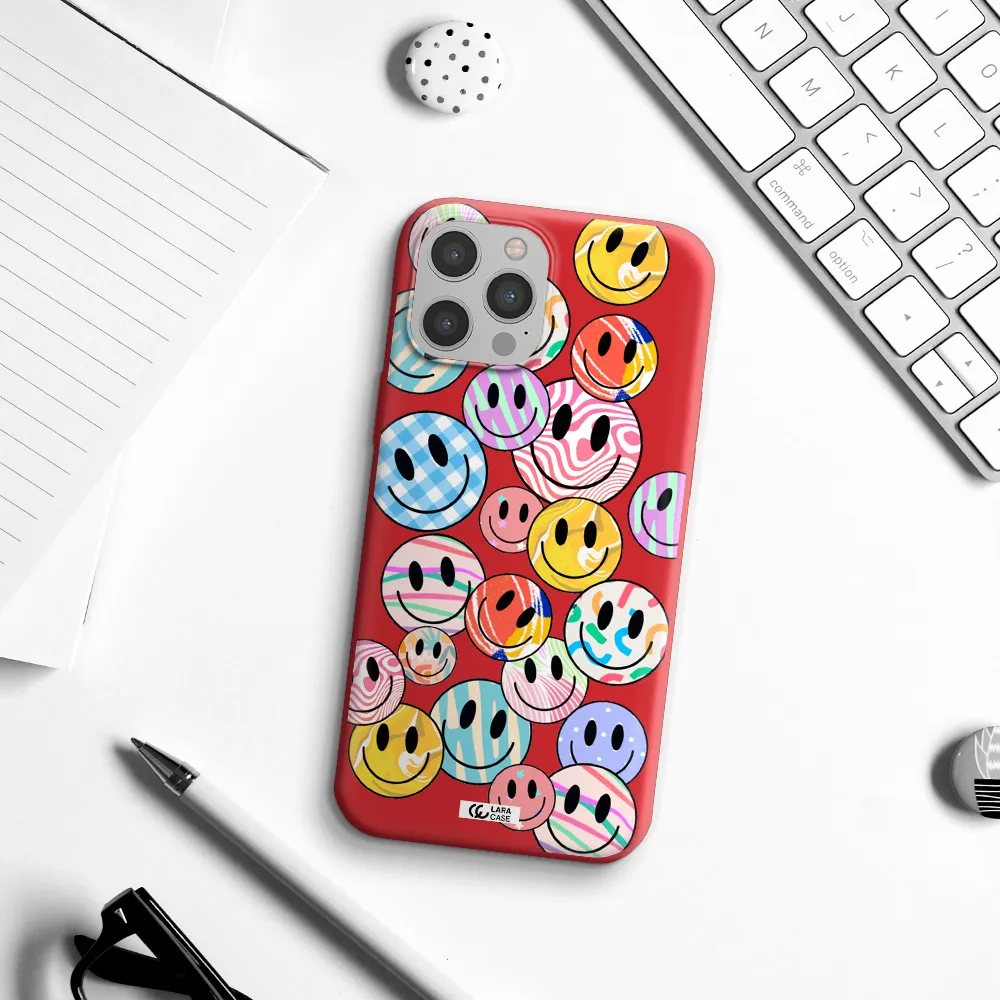 Colorful Smile Apple iPhone 12 pro Silicone Imperial Red Case