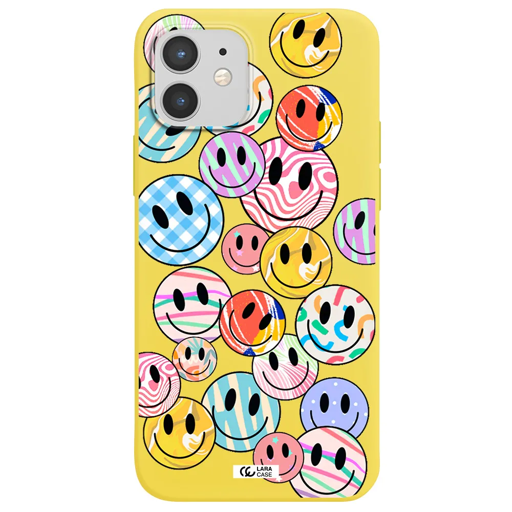 Colorful Smile Apple iPhone 12 Silicone canary yellow Case