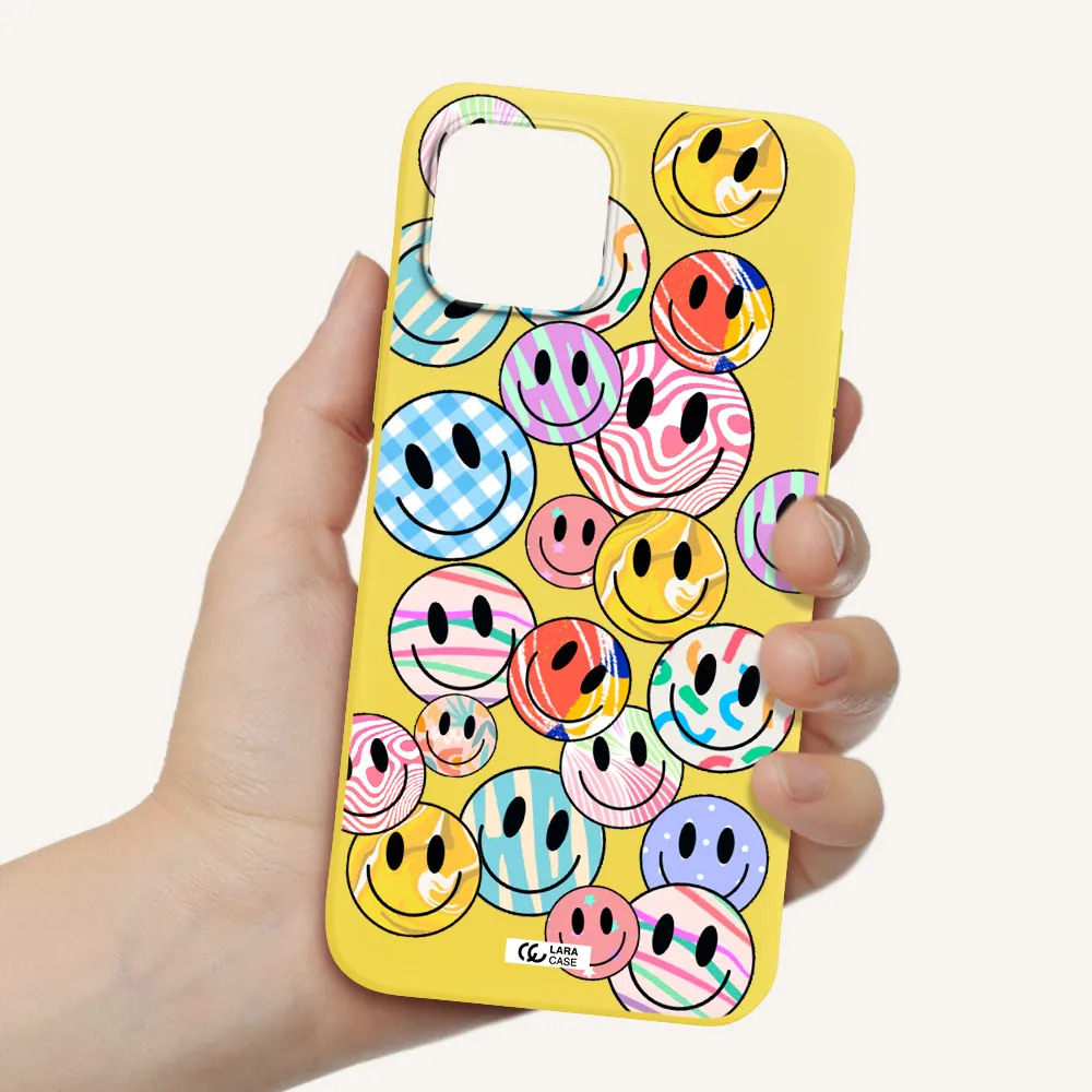 Colorful Smile Apple iPhone 12 Silicone canary yellow Case