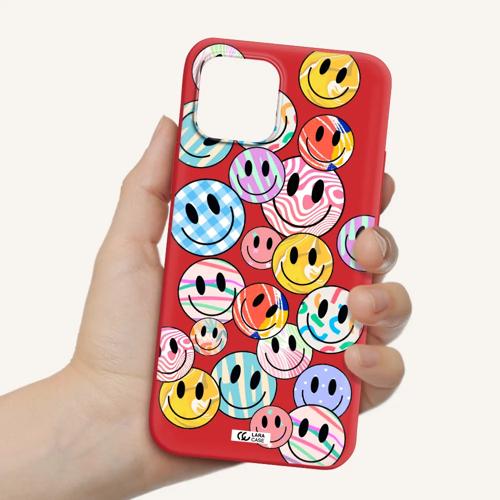 Colorful Smile Apple iPhone 12 Silicone Imperial Red Case
