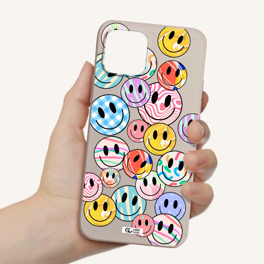 Colorful Smile Apple iPhone 12 Silicone Stone Case