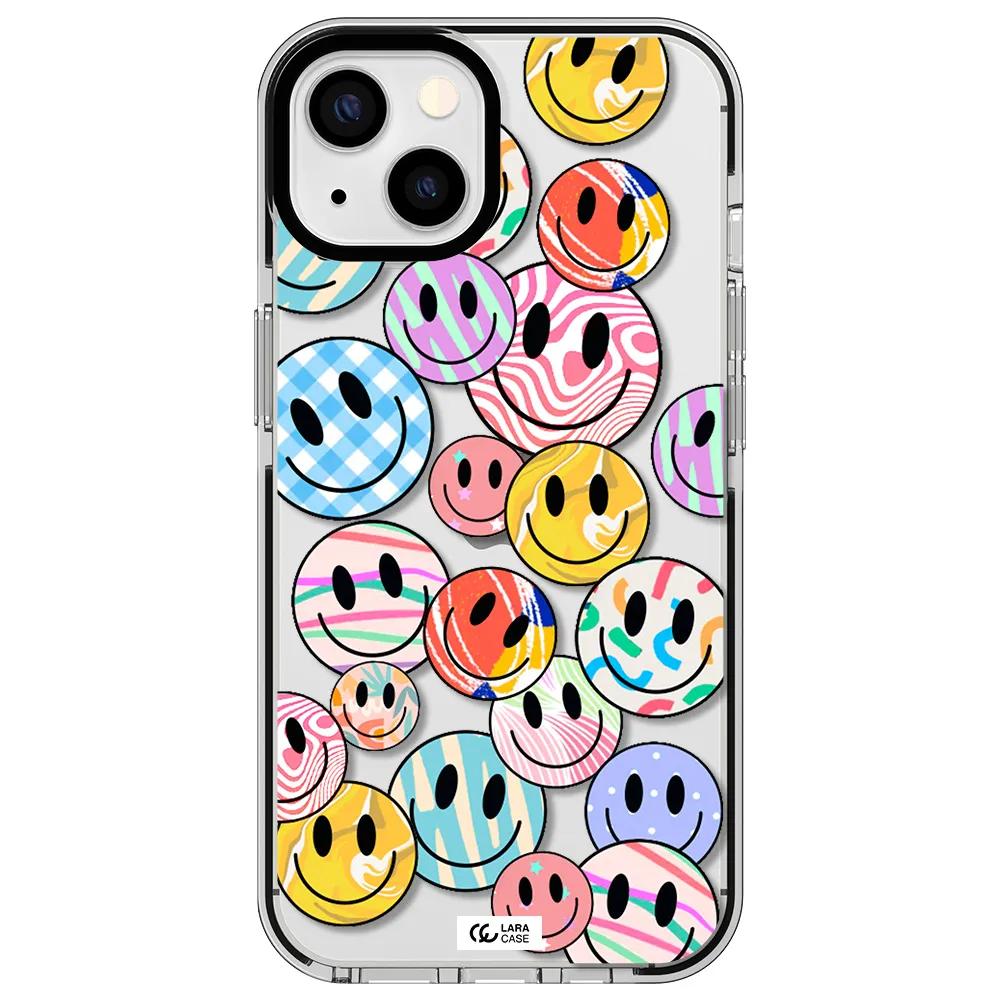 Colorful Smile Apple iPhone 13 impact black border Case