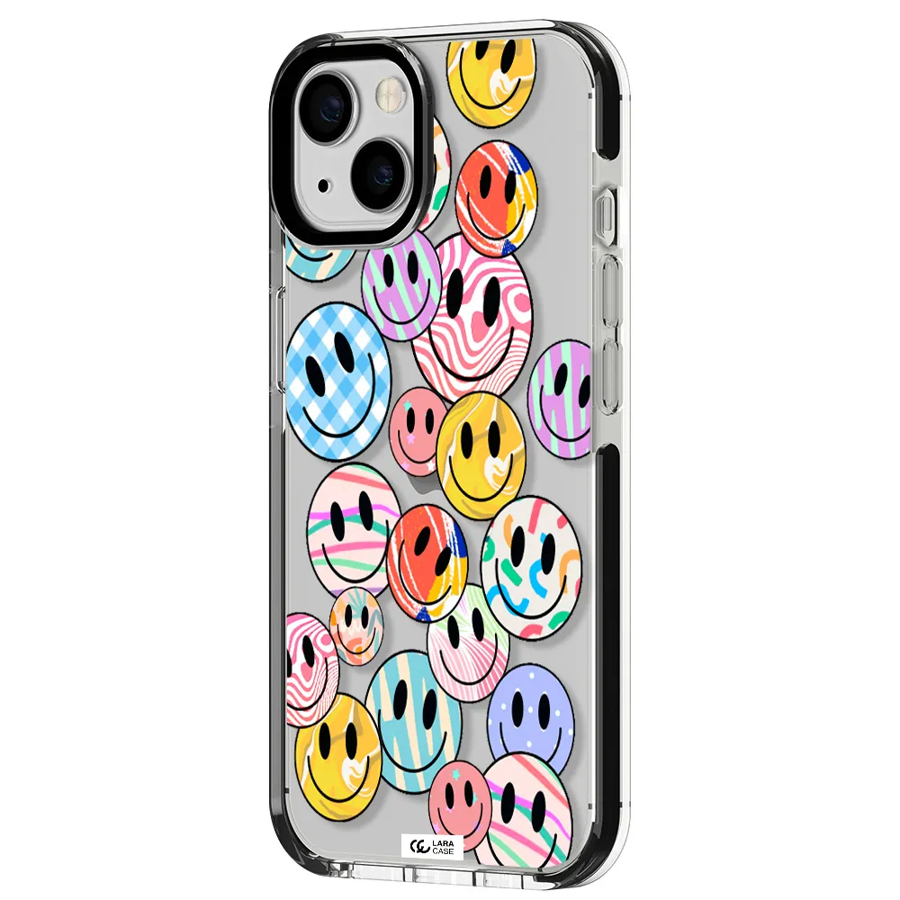 Colorful Smile Apple iPhone 13 impact black border Case
