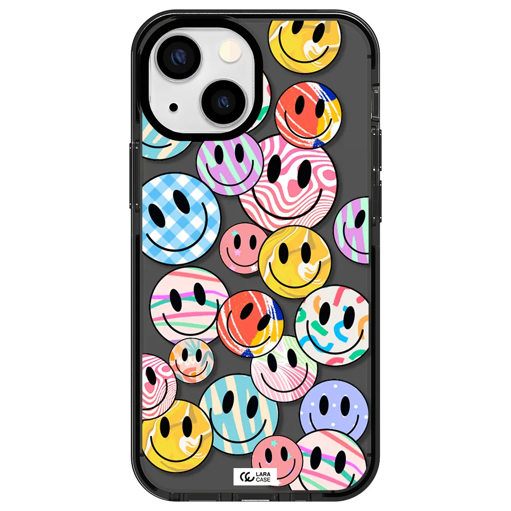 Colorful Smile Apple iPhone 13 mini impact Smoke Black Case