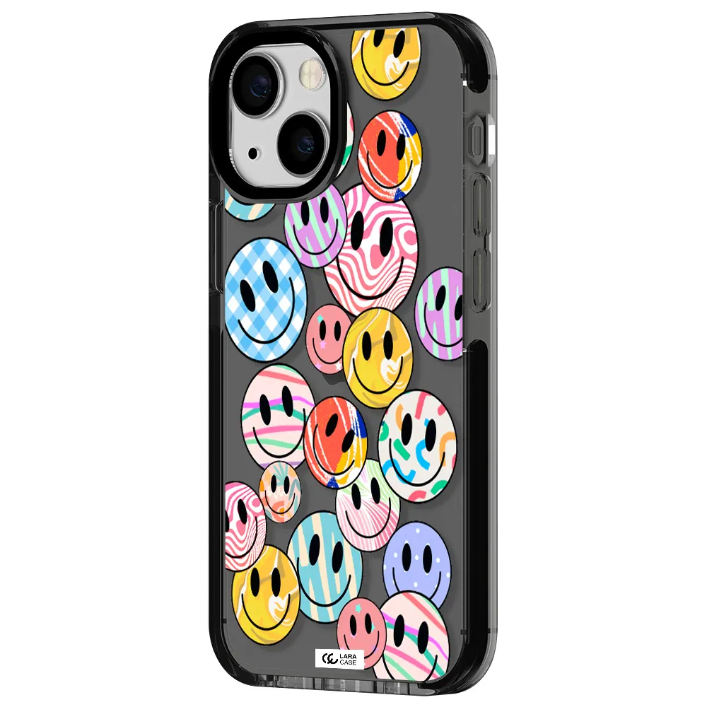Colorful Smile Apple iPhone 13 mini impact Smoke Black Case