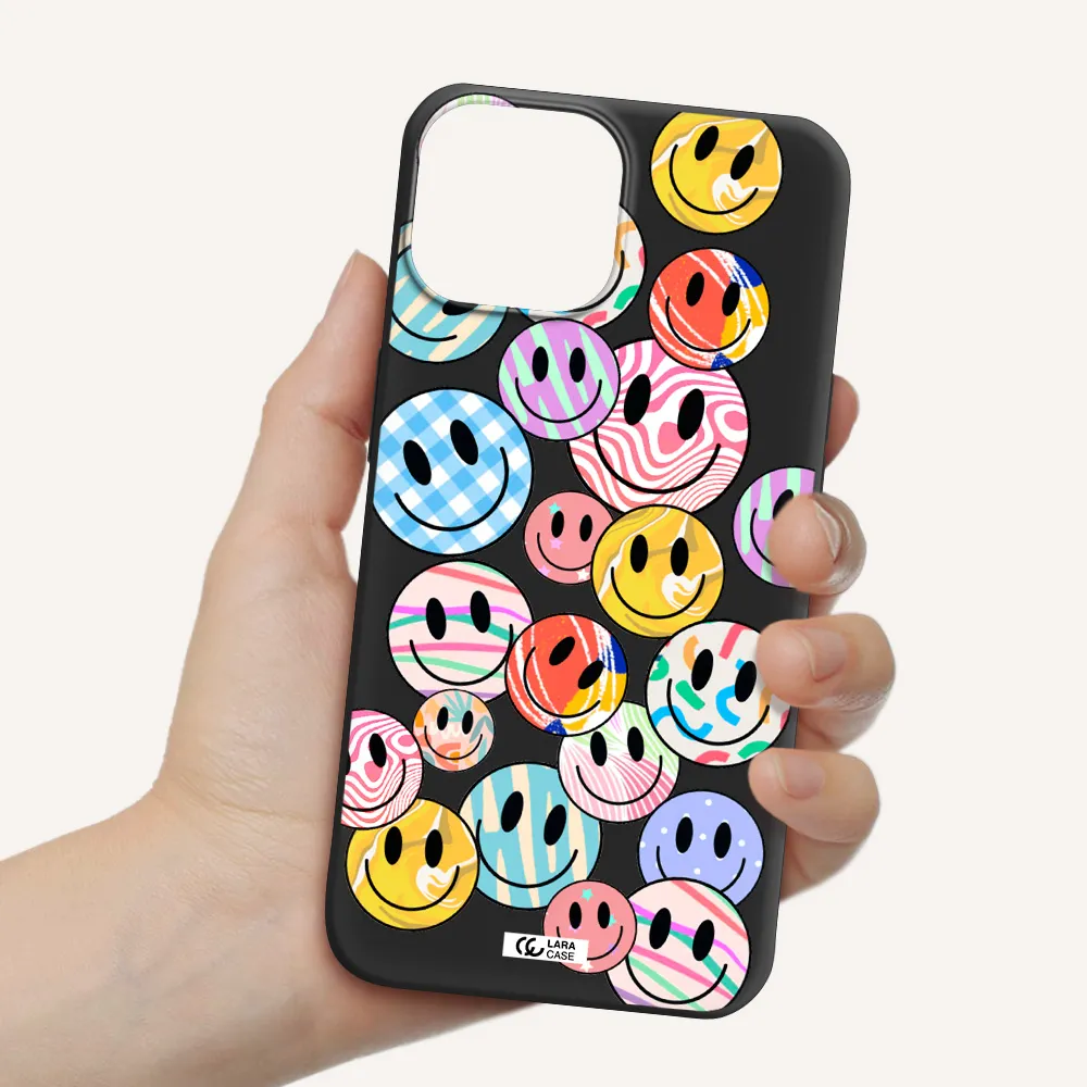Colorful Smile Apple iPhone 13 mini Silicone black Case