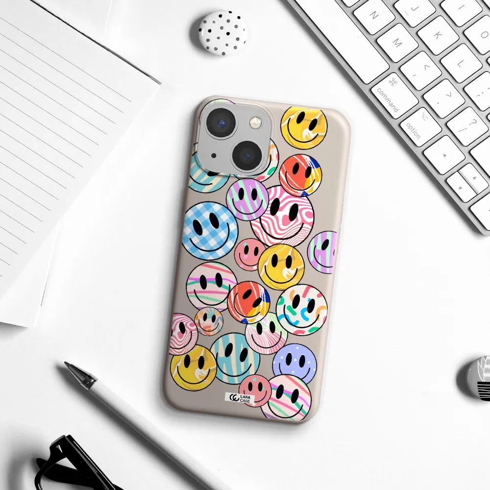 Colorful Smile Apple iPhone 13 mini Silicone Stone Case