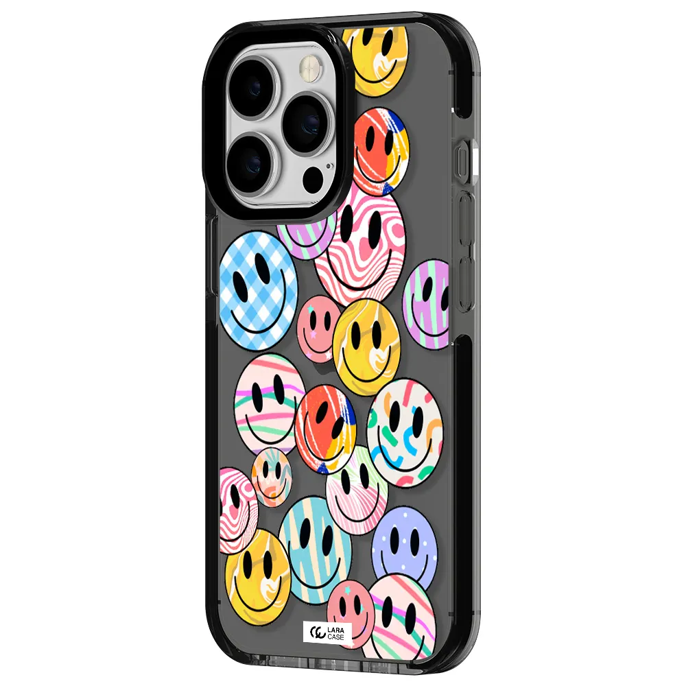 Colorful Smile Apple iPhone 13 Pro impact Smoke Black Case