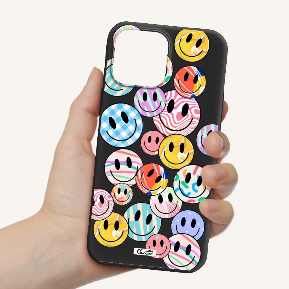 Colorful Smile Apple iPhone 13 Pro Max Silicone black Case