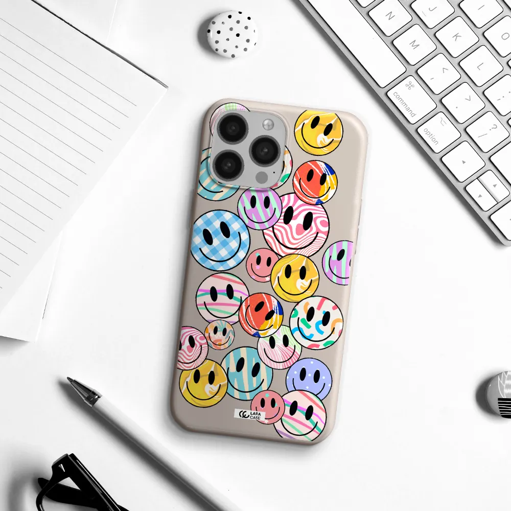 Colorful Smile Apple iPhone 13 Pro Max Silicone Stone Case