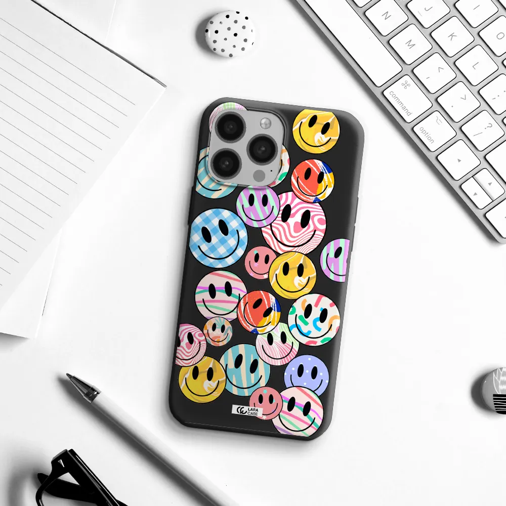 Colorful Smile Apple iPhone 13 Pro Silicone black Case