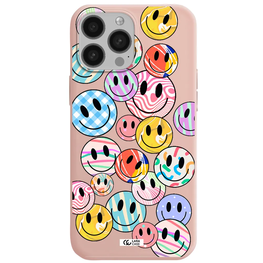 Colorful Smile Apple iPhone 13 Pro Silicone pastel pink Case