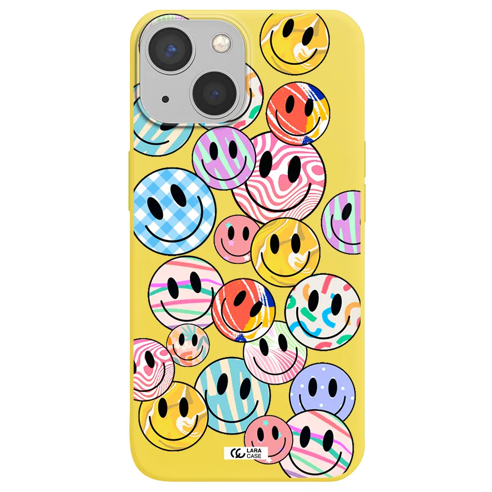 Colorful Smile Apple iPhone 13 Silicone canary yellow Case
