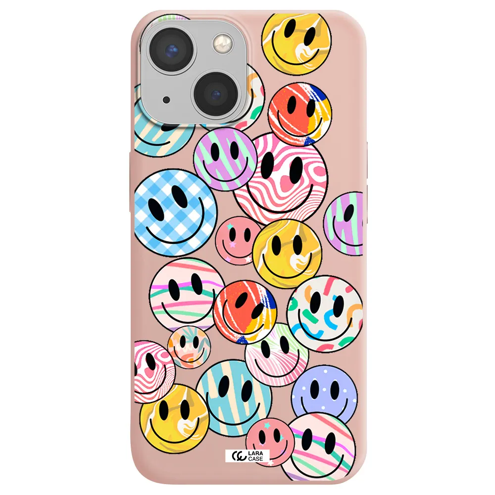 Colorful Smile Apple iPhone 13 Silicone pastel pink Case