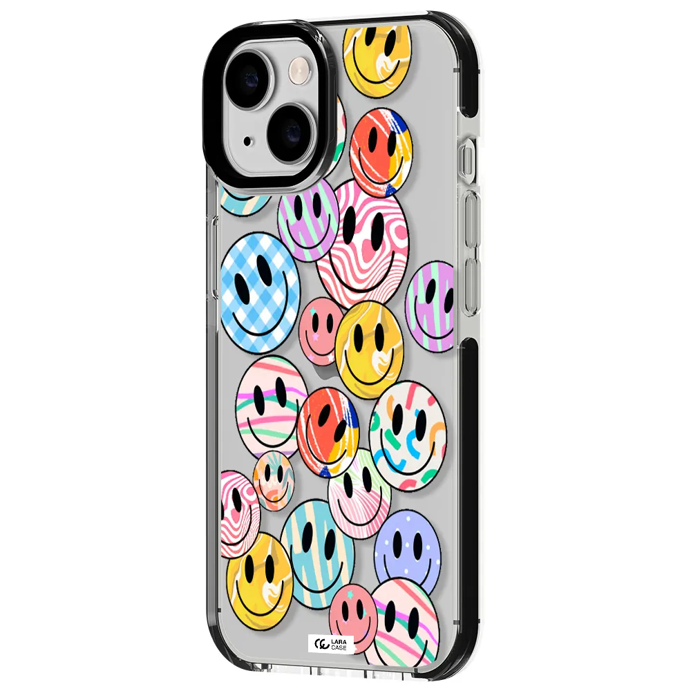 Colorful Smile Apple iPhone 14 impact black border Case