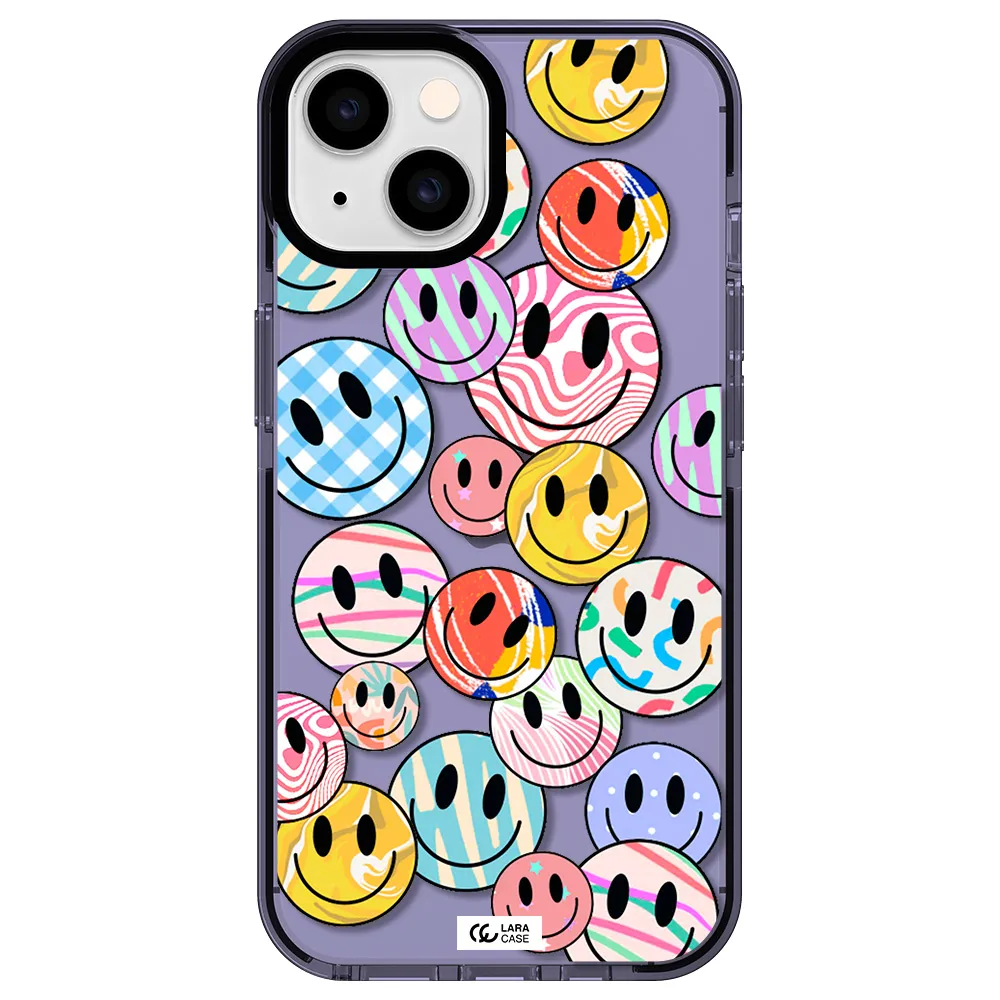 Colorful Smile Apple iPhone 14 impact Lilac Case