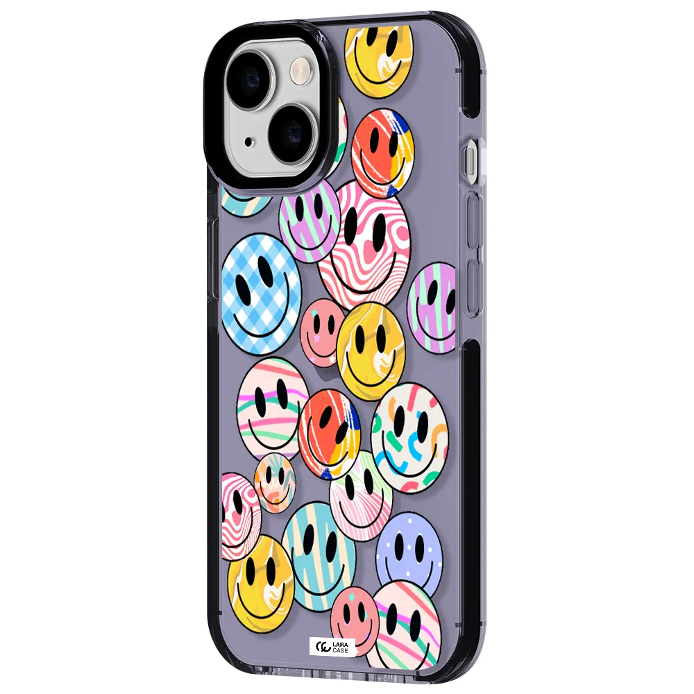 Colorful Smile Apple iPhone 14 impact Lilac Case