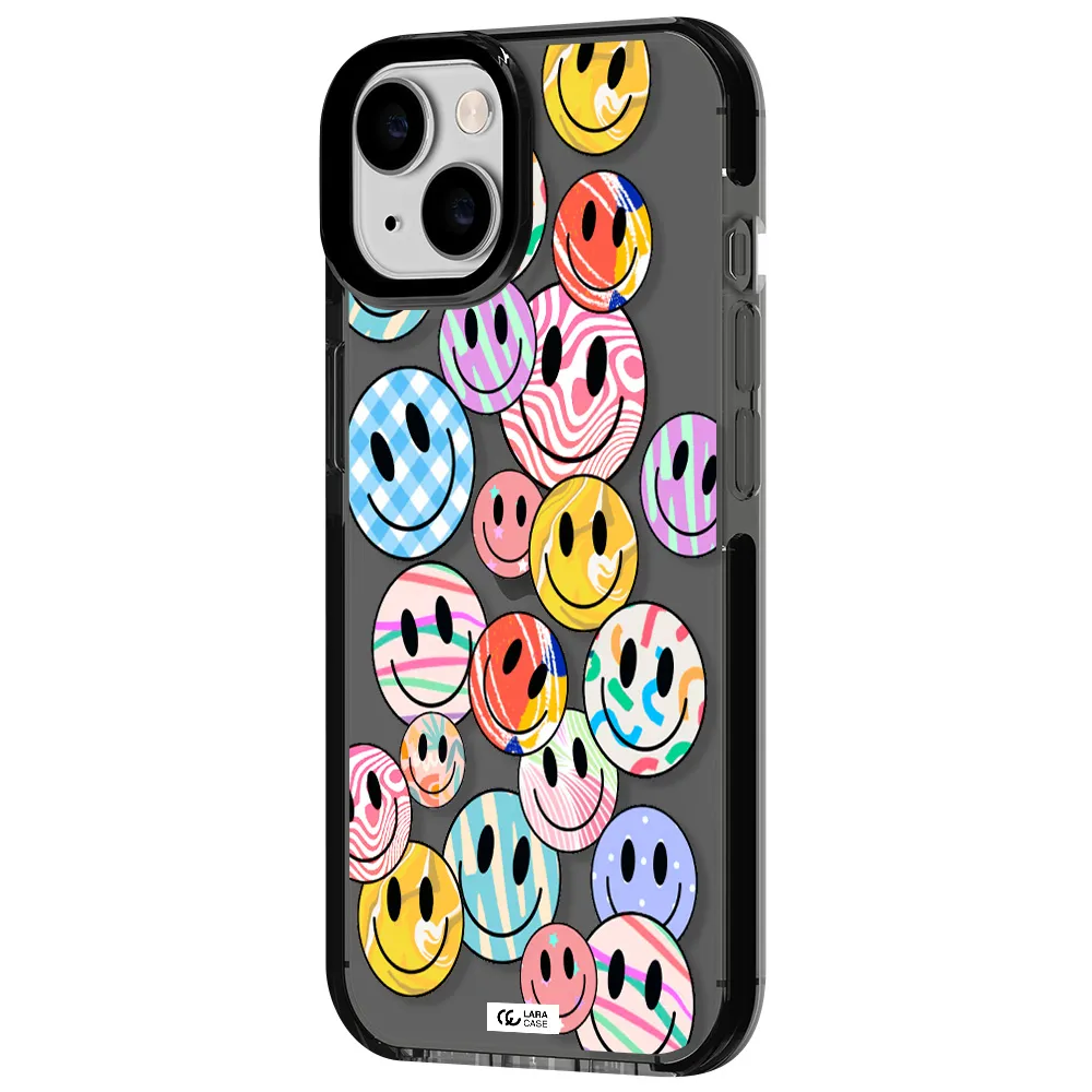 Colorful Smile Apple iPhone 14 impact Smoke Black Case