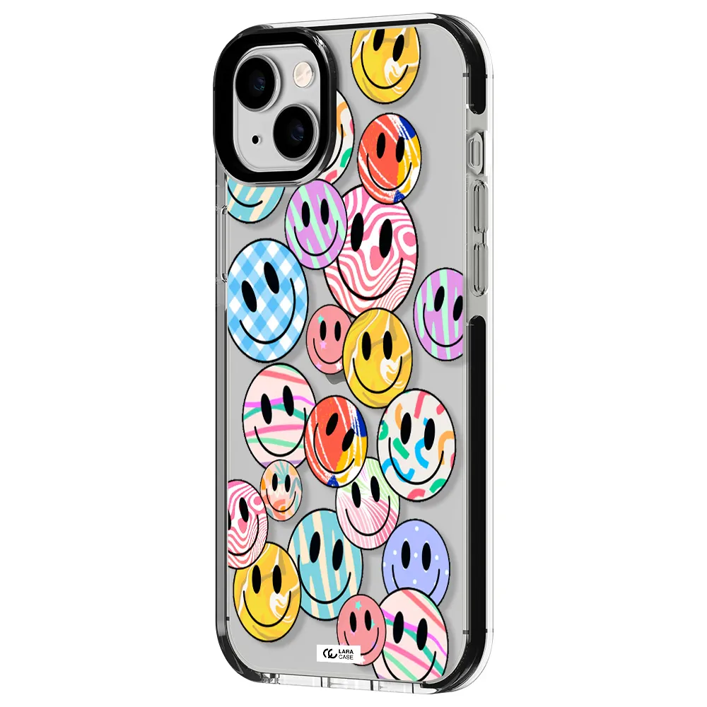Colorful Smile Apple iPhone 14 plus impact black border Case