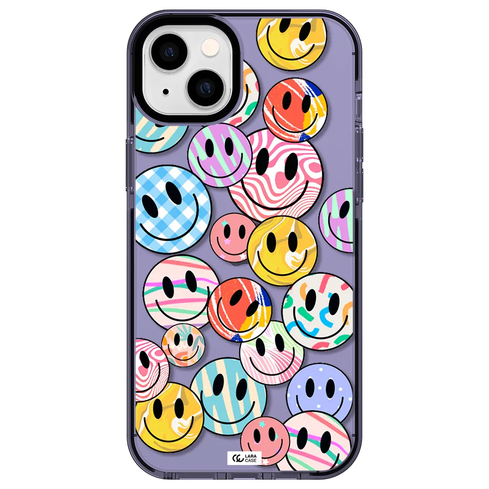 Colorful Smile Apple iPhone 14 plus impact Lilac Case