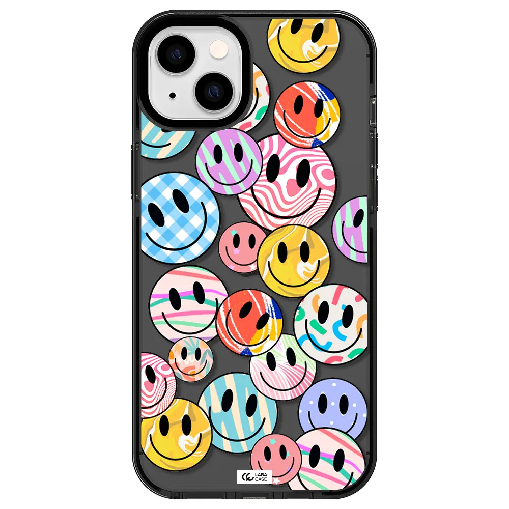 Colorful Smile Apple iPhone 14 plus impact Smoke Black Case
