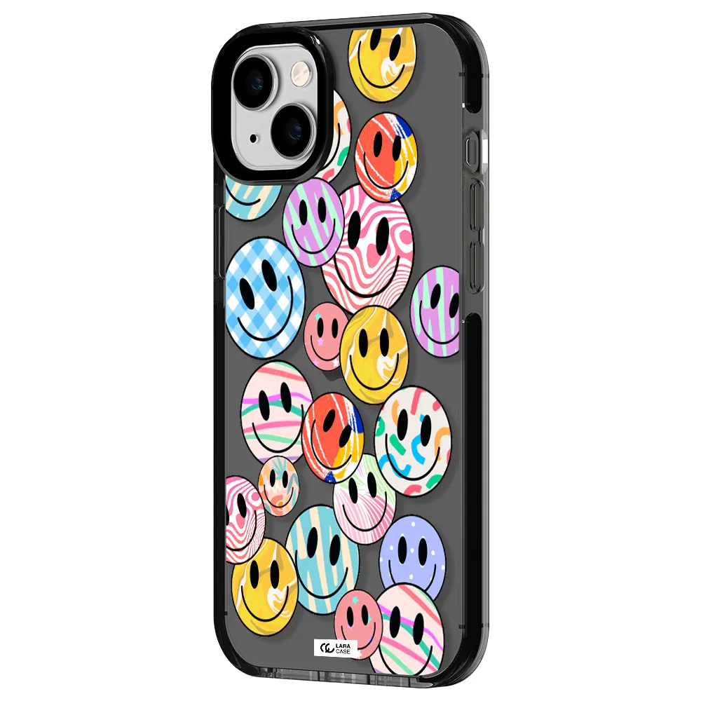 Colorful Smile Apple iPhone 14 plus impact Smoke Black Case