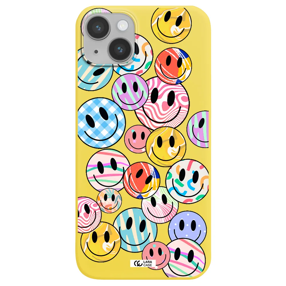 Colorful Smile Apple iPhone 14 plus Silicone canary yellow Case