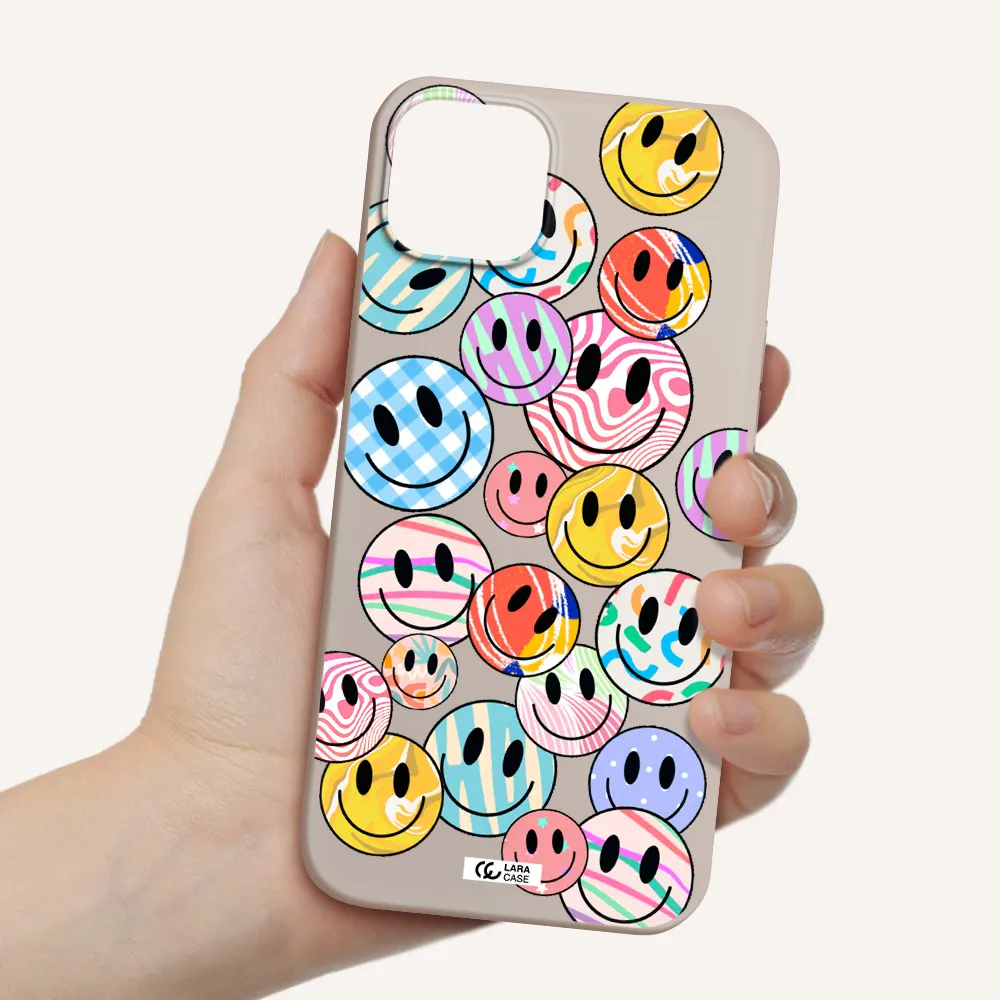 Colorful Smile Apple iPhone 14 plus Silicone Stone Case