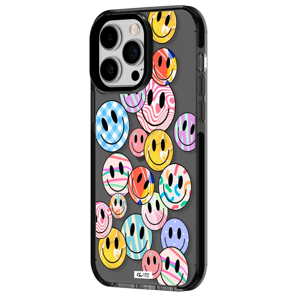 Colorful Smile Apple iPhone 14 pro max impact Smoke Black Case