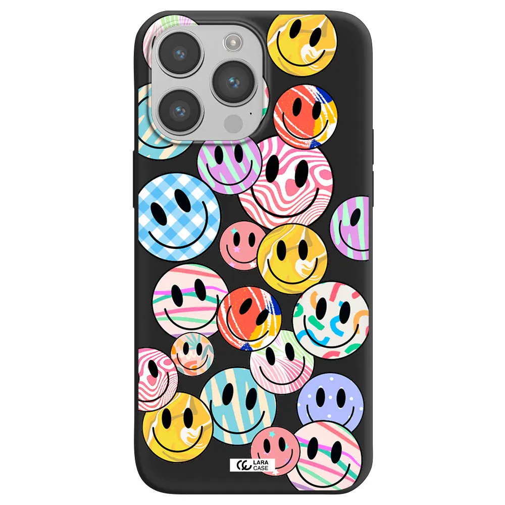 Colorful Smile Apple iPhone 14 pro max Silicone black Case