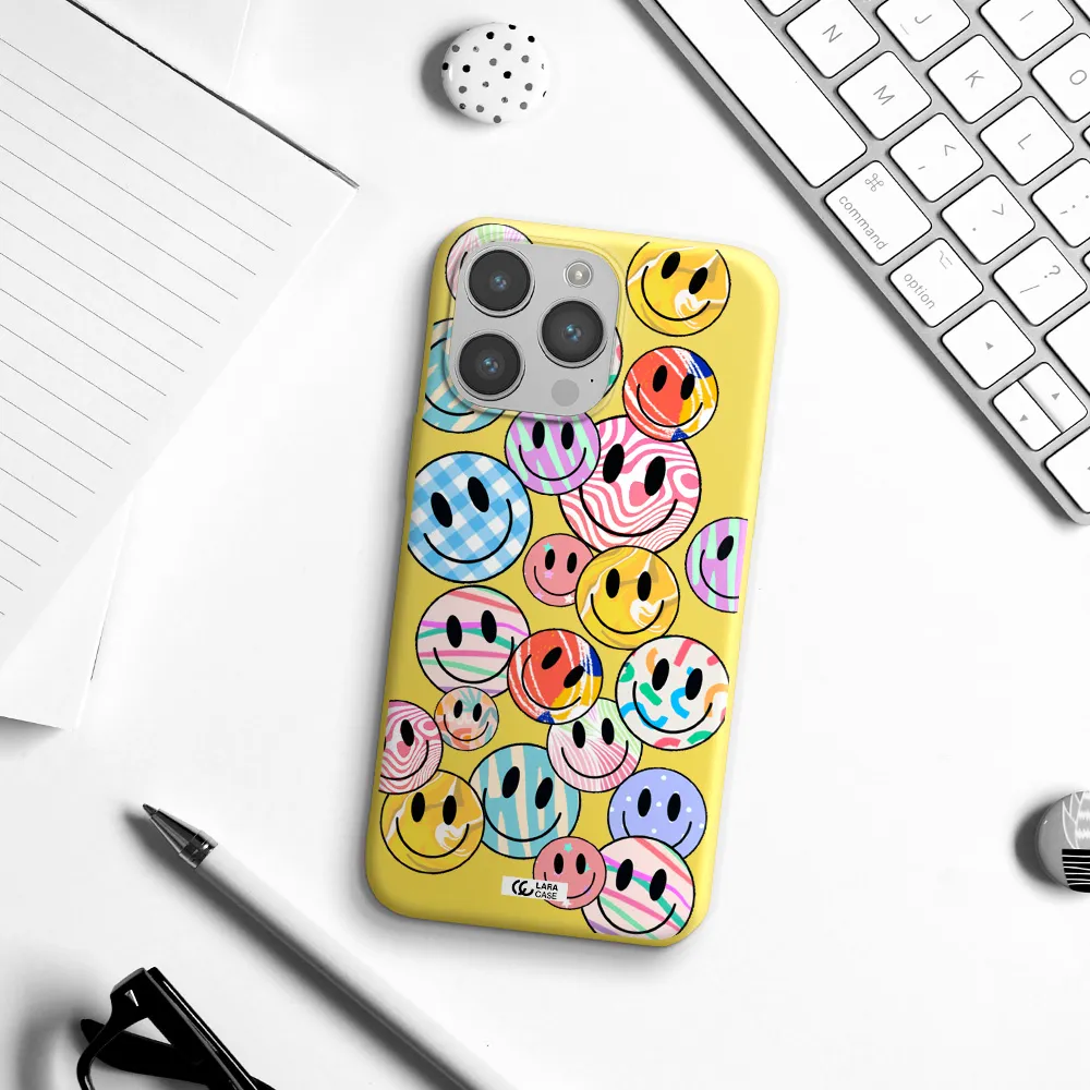 Colorful Smile Apple iPhone 14 pro max Silicone canary yellow Case