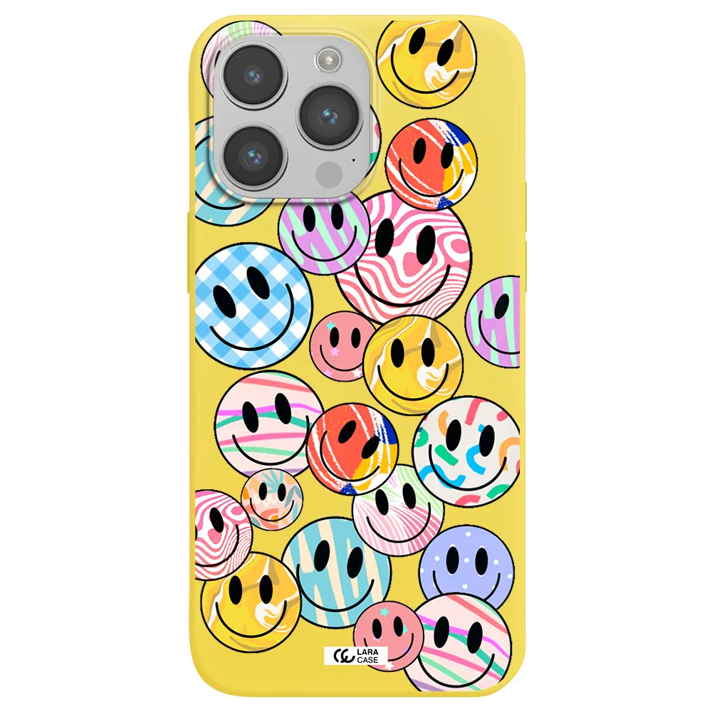 Colorful Smile Apple iPhone 14 pro Silicone canary yellow Case