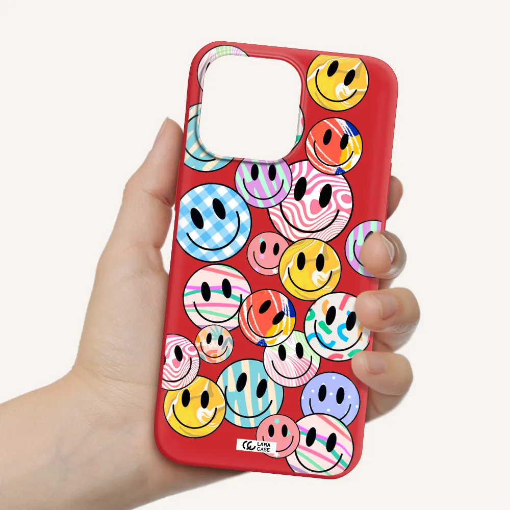 Colorful Smile Apple iPhone 14 pro Silicone Imperial Red Case