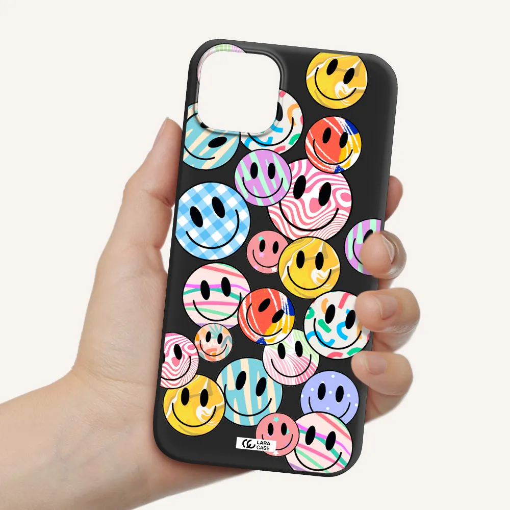 Colorful Smile Apple iPhone 14 Silicone black Case