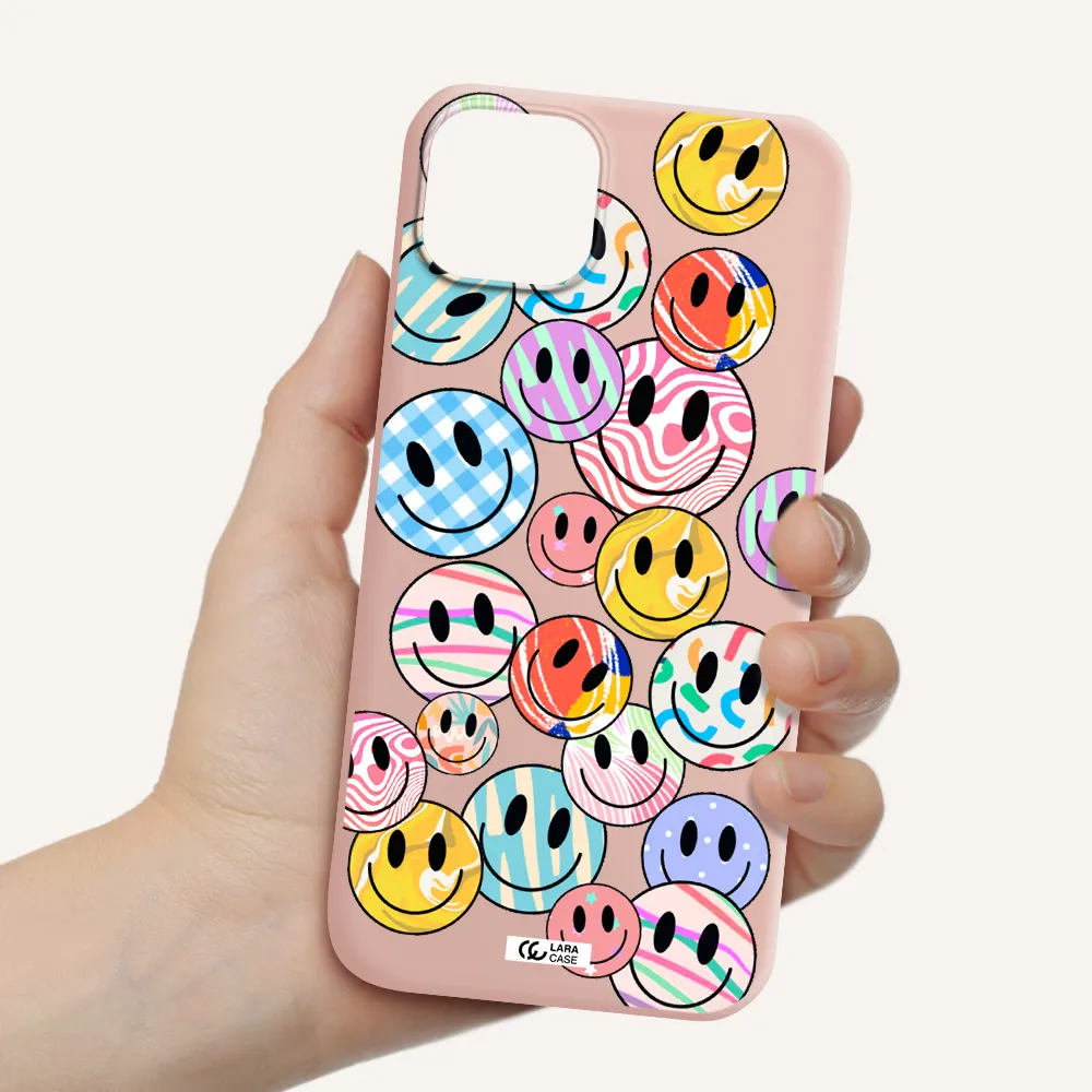 Colorful Smile Apple iPhone 14 Silicone pastel pink Case