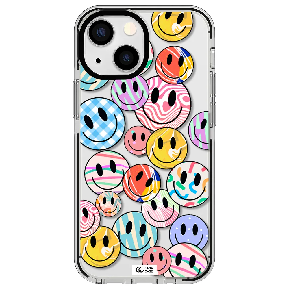 Colorful Smile Apple iPhone 15 impact black border Case
