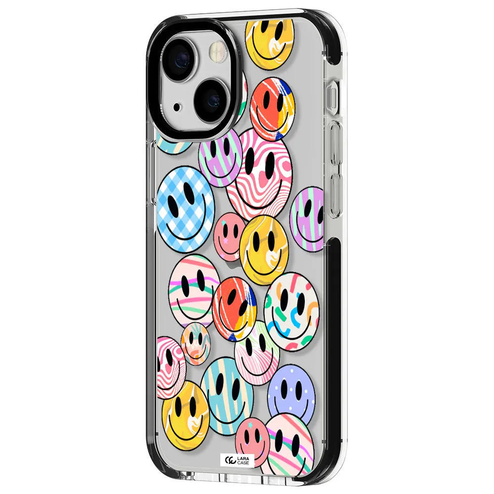 Colorful Smile Apple iPhone 15 impact black border Case