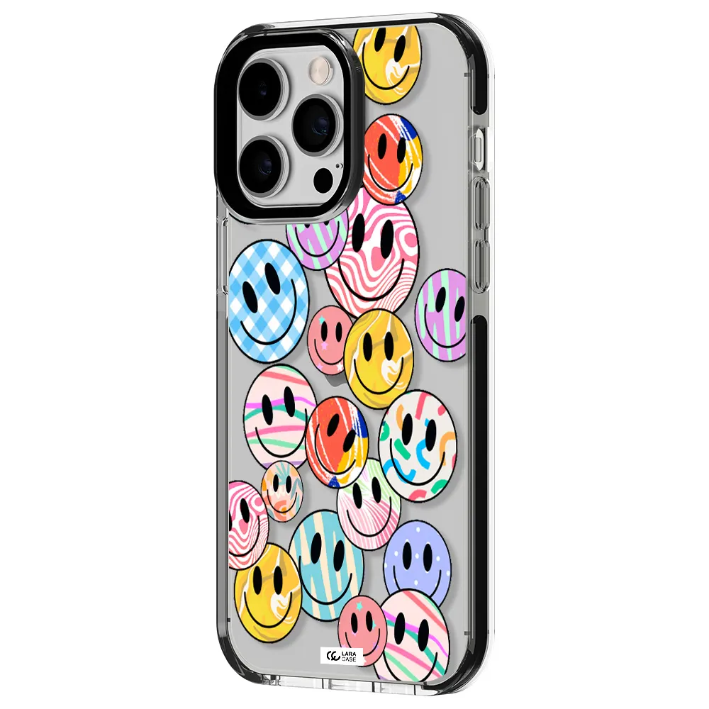 Colorful Smile Apple iPhone 15 Pro Max impact black border Case